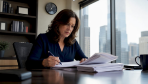 Woman working at desk with papers
Workers Comp Fraud
Workers Comp 
Insurance 
Fraud