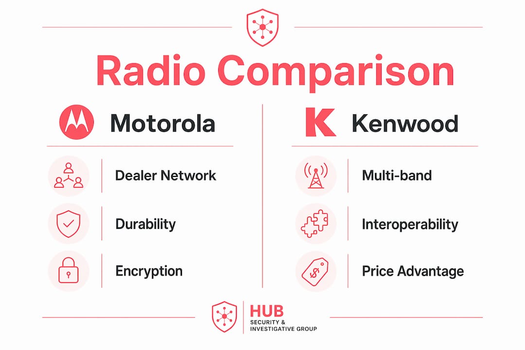 Motorola vs Kenwood Radios: Which Is Right for You? Infographic comparing Motorola and Kenwood radios