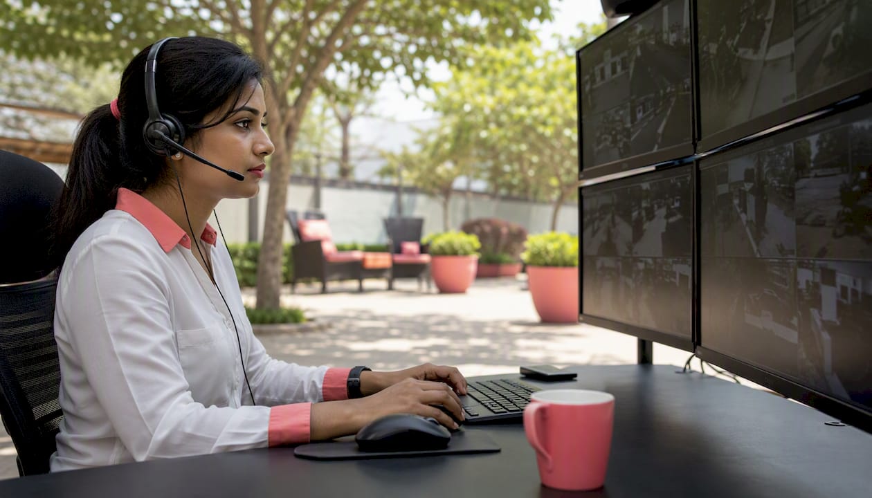 Parking Garage Security Patrol: A Facility Manager's Guide Security operator monitoring control room screens