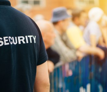 Member of security guard team on public event